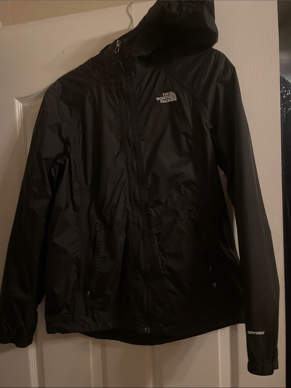 North Face Black Hooded Light weight dry vent Women’s Medium Jacket